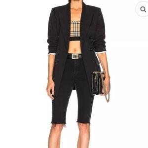 Agolde Carrie Stunner Long Length Slim Denim Shorts Washed Black 23